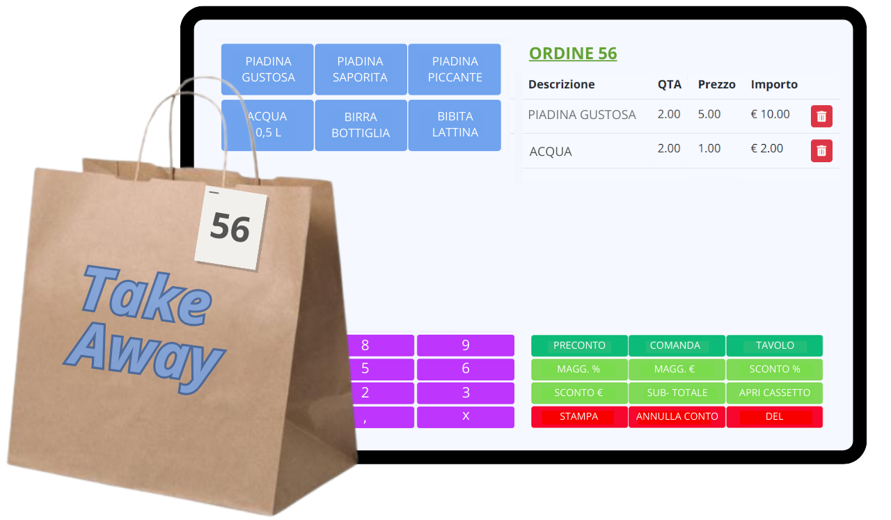 Sistema Cassa per Take Away Smemo Cash Ticketing